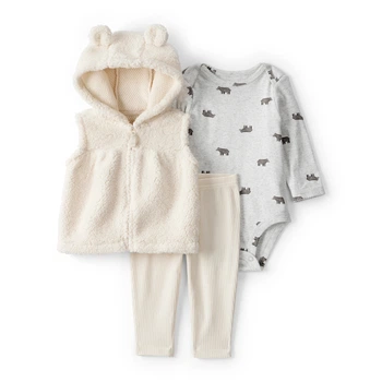 Комплект Carter's 3в1 боді, штани, жилет для дівчинки 55-61 см (1T597610_3M)