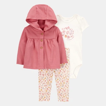 Комплект Carter's 3в1 кофта, боді, штани для дівчинки 55-61 см (1S938810_3M)
