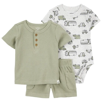 Комплект Carter's 3в1 боді, футболка, шорти для хлопчика 61-69 см (1S452510_6M)