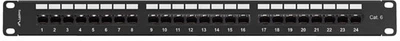 Патч-панель Lanberg 19″ 24-портовый кат. 6 UTP Black (PPU6-1124-B)