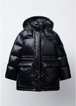 Зимова куртка пуховик Zara для дівчинки 11-12 років (148 см) чорна