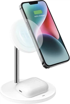 Bezprzewodowa stacja ładująca SBS 2w1 15W White (TEWIRMAG2IN1)
