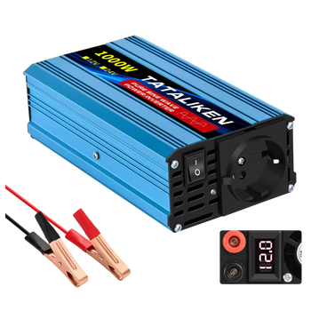 Инвертор TATALIKEN 1000W 12V-220V Чистый синус (Pure Sine Wave) — Преобразователь напряжения для котла, насоса и бытовой техники
