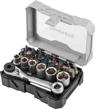 Набір біт та головок Graphite 25 мм з тріскачкою та магнітним тримачем 60 мм 24 шт. 56T559 (5902062119827)