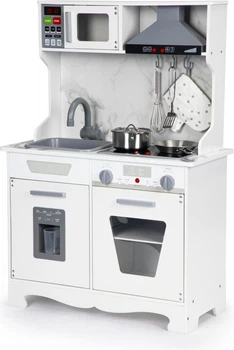 Drewniana kuchnia dla dzieci EcoToys ze światłem i dźwiękiem TL10181 Biała (5903769974573)