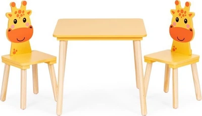Zestaw mebli dla dzieci EcoToys stolik 2 krzesła Żyrafa 6162 (5905817007035)