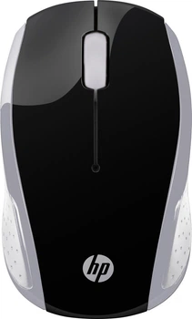 Мышка беспроводная HP 200 Pike Silver Wireless Mouse, 3 кн., 1000 dpi, черно-серебристая