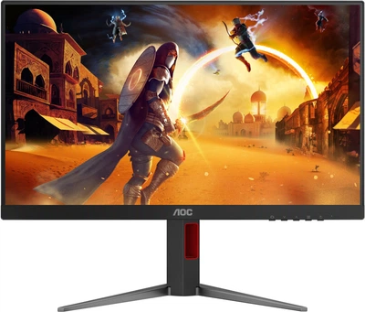 Монитор TFT 23.8" AOC 24G4HA, IPS, 200Гц, 2xHDMI, DP, HAS, Pivot, колонки, черно-красный