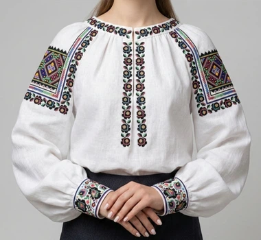 Заготовка для вышивки женской блузки Stibok СЖ Жидачів ткань белая домотканая