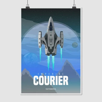 Постер Элита, Elite:Dangerous, Imperial Courier, постер для геймера, космический корабль, sci-fi, A3 42×30 см (id3334)
