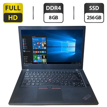 Ноутбук Lenovo ThinkPad T470 / 14" (1920x1080) IPS / Intel Core i5-6200U (2 (4) ядра по 2.3 - 2.8 GHz) / 8 GB DDR4 / 256 GB SSD / Intel HD Graphics 520 / WebCam б/у