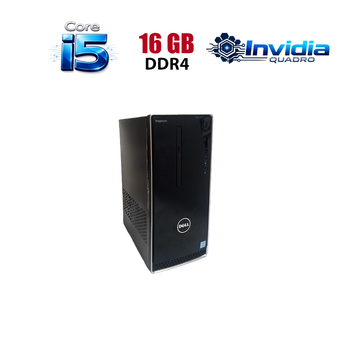 Игровой ПК Dell Inspirion 3668 Tower / Intel Core i5-7400 (4 ядра по 3.0 - 3.5 GHz) / 16 GB DDR4 / 512 GB SSD / nVidia Quadro K2200, 4 GB GDDR5, 128-bit / Wi-Fi+Bluetooth / DVD / Win 10 Home Lic б/у