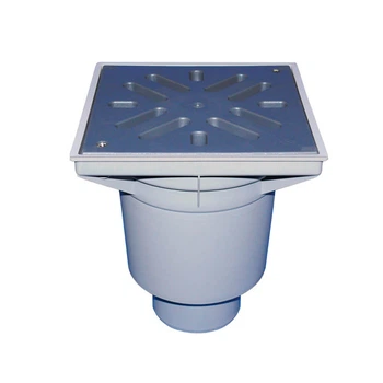 Дворовий трап Hutterer&Lechner HL606LW/1 вертикальний 244х244м/226х226мм, пластик з водяним затвором