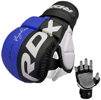Рукавички для MMA GRAPPLING GLOVES REX T6 PLUS Чорний, Синій, Білий L (GGR-T6U L)