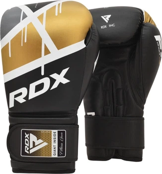 Боксерские перчатки RDX BOXING GLOVES BGR-F7 Черный, Золотой 12 унций (BGR-F7BGL 12)
