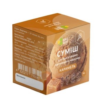 Смесь для протеинового мороженого без сахара Solosvit со вкусом Карамель, 90 г