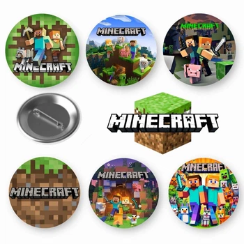 Набор закатный значков Mineсraft Майнкрафт 6 шт (МК002343)