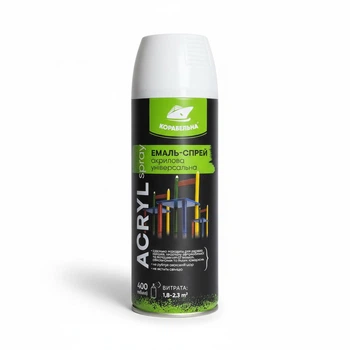 Аэрозольная краска Корабельная ACRYL SPRAY 400 мл белая матовая (RAL9003)
