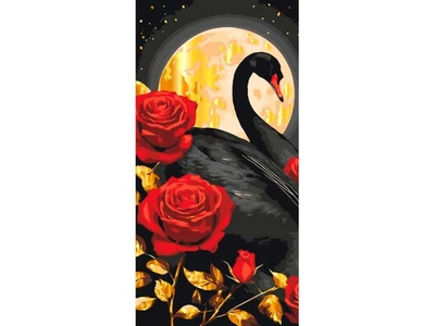 Картина по номерам Черный лебедь с металлизированными красками, Art Craft (40х80 см), 11588-AC