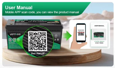Аккумулятор JOYKOO LiFePo4 25.6V 100Ah,2560Вт·год, BMS 100А, с Bluetooth