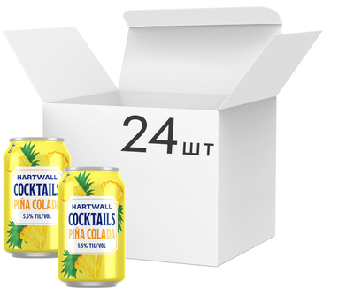 Упаковка слабоалкогольного напитка Hartwall Pina Colada 5.5 % 0.33 л х 24 шт (6413600308461)