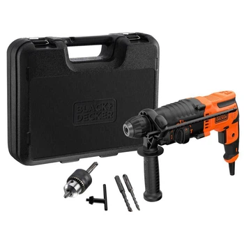 Перфоратор мережевий BLACK+DECKER, SDS-Plus, 650 Вт, 1.6 Дж, 0-5180 уд/хв,0-1600 об/мин, валіза, вага 4.6 кг (BEHS01K)