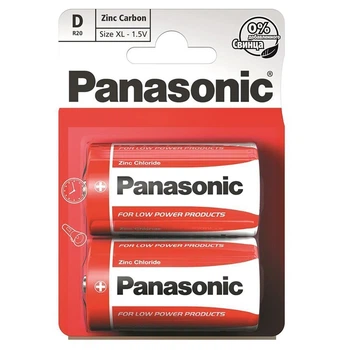 Батарейки PANASONIC Zinc Carbon R20 D 2 шт
