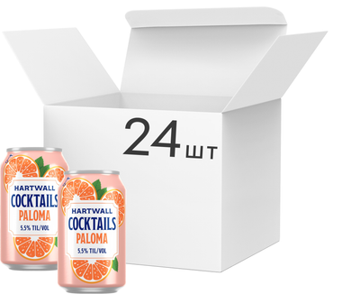 Упаковка слабоалкогольного напою Hartwall Paloma 5.5 % 0.33 л х 24 шт (6413600308485)