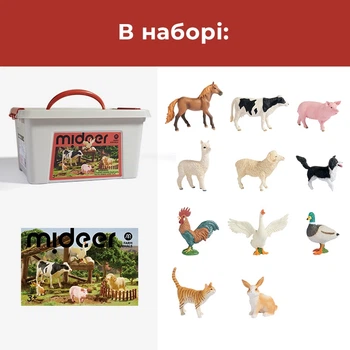 Набір реалістичних фігурок Ферма (11 шт) Mideer Toys MD2263