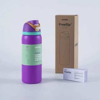 Бутылочка термос Owala FreeSip Violet Mint 710 мл из нержавеющей стали, спортивная с трубочкой