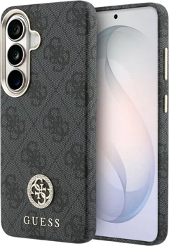 Etui plecki Guess 4G Rhinestone Round Logo MagSafe do Samsung Galaxy S26 Black (3666339613334)