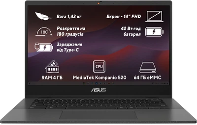 Ноутбук ASUS Chromebook CM14 CM1402CM2A-NK0272 (90NX0631-M00AF0