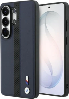 Etui BMW Perforated Stripe Logo MagSafe do Samsung Galaxy S26 Ultra Navy/Black (BMHMS26L25PCPSVK)