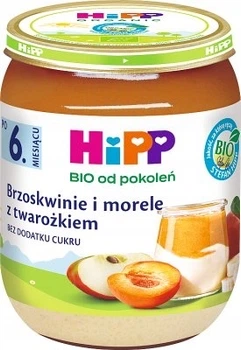 Дитяче пюре HiPP BIO Персик та абрикос з сирком 160 г (з 6 місяців)