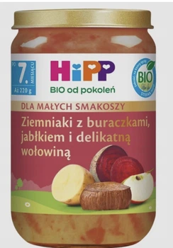 Пюре HiPP BIO Картопля з буряком, яблуком та ніжною яловичиною 220 г (з 7 місяців)