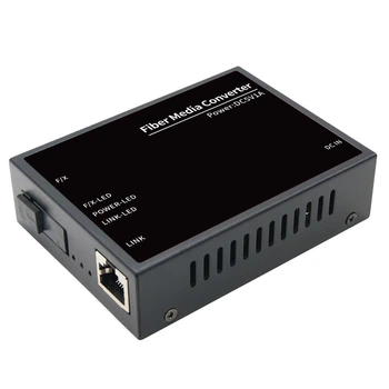 Медиаконвертер GreenVision GV-1001G-F/X-20KM B 1000Mbps SC одноволоконный Black