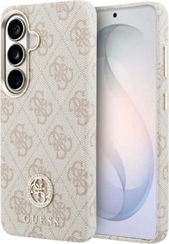 Etui plecki Guess 4G Rhinestone Round Logo MagSafe do Samsung Galaxy S26 Plus Pink (3666339613372)