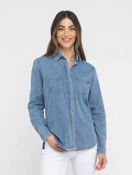 Рубашка женская U.S. Polo Assn 216358-AA00A(MEDIUM WASH) M Синяя (786662251300)