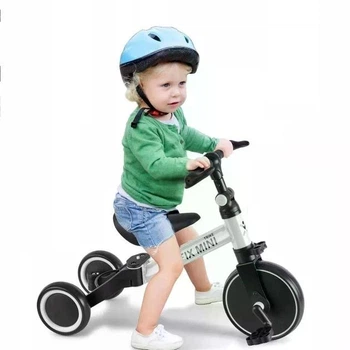 Велобег 3 в 1 Ikonka Trike Fix Mini, трехколесный беговел, трехколесный велосипед и двухколесный велосипед в одном, Белый