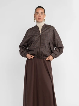 Бомбер жіночий коричневий у клітину трикотажний Arber Bomber jacket WH1 WKR-37 XL коричневий (W17.01.39.531)