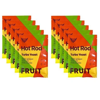 Спиртовые турбо-дрожжи для фруктовых браг Hot Rod Fruit на 25 л (набор 10 шт)