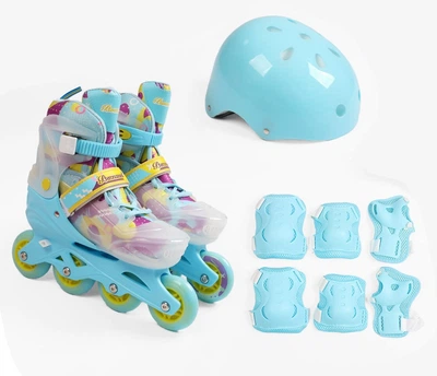 Комплект роликов с защитой 80-189S Best Roller колеса PU светящиеся. Multicolor (размер 35-38) (186067)