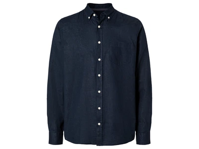 Рубашка из смеси льна и хлопка для мужчины Livergy LIDL 442987 XL темно-синий