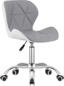 Krzesło biurowe Leobert Avola obrotowe z szerokim oparciem Szaro-białe (5903332061693)