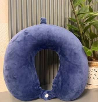 Подушка для путешествий Memory Foam однотонная 32х25х10 см синий