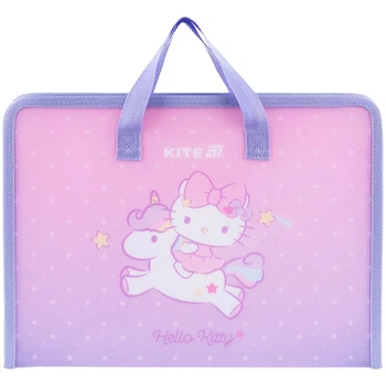 Папка-портфель Kite на блискавці з тканинними ручками Hello Kitty HK25-202-1