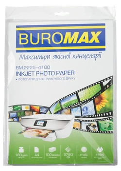 Фотопапір матовий А4 Buromax 180 г/м² 100 аркушів BM.2225-4100
