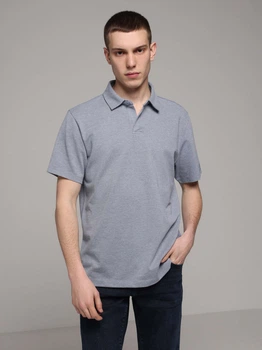 Поло длинное мужское Colin's CL1080020BLM L Blue Melange (8684890151572)