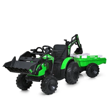 Дитячий електромобіль трактор із причепом Bambi M 4847EBLR(24V) (Зелений)