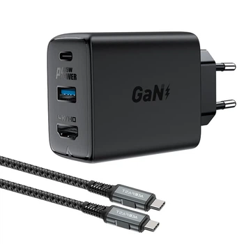 Сетевое зарядное устройство Acefast A17 65W USB-C | USB-A | HDMI with USB-C to USB-C Cable Black (A17 black)